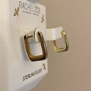 NIB Rachel Zoe gold hoop earrings